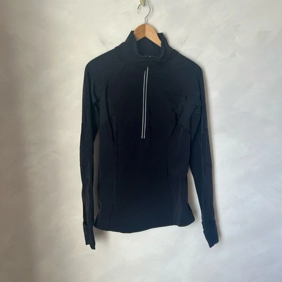 Lululemon Toasty Tech 1/2 Zip- Black Winter Tech Fleece Long Sleeve- Size 6 - Picture 6 of 15